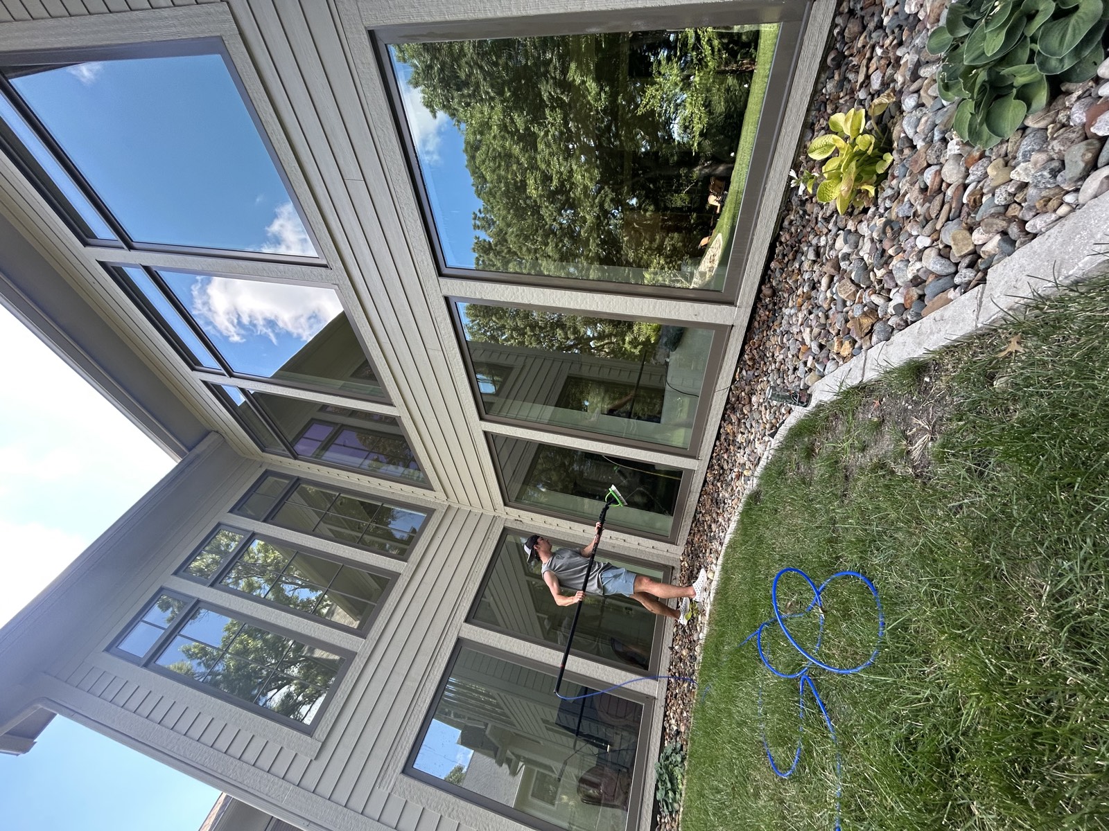 Clean exterior windows on a home
